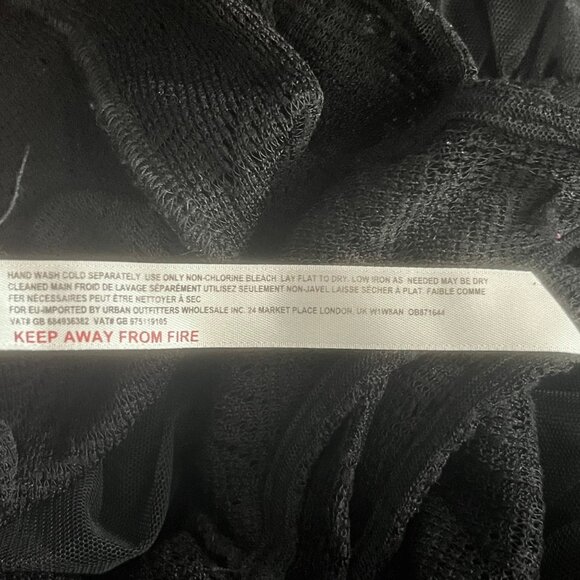 FREE PEOPLE INTIMATELY BLACK DRESS WOMENS XS SHEER MESH MIDI SLIP KNIT TULLE - Picture 6 of 6